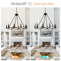 Thumbnail for Rustic Farmhouse 10-Light Candle Chandelier