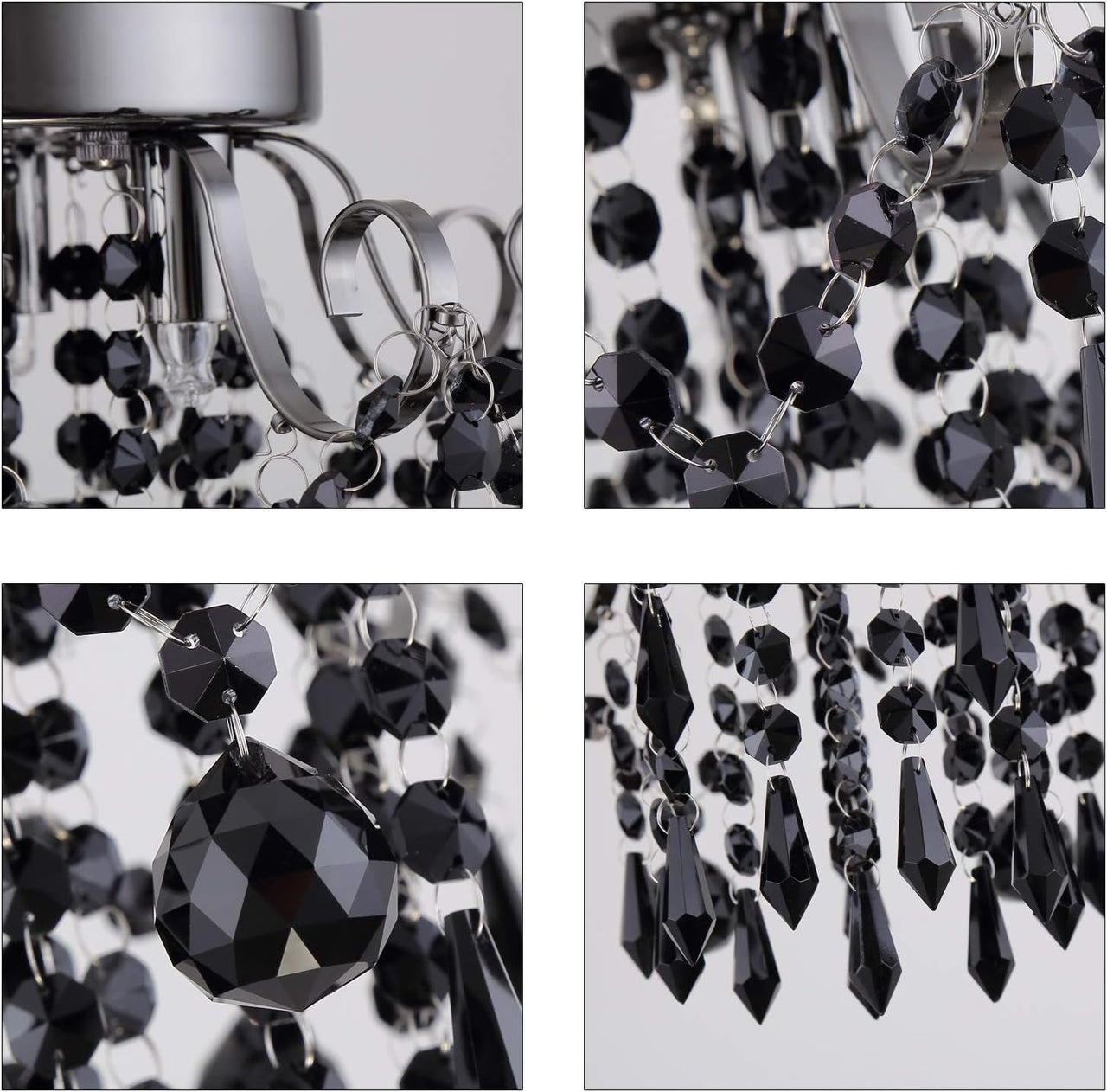 Small Crystal Flush Mount Ceiling Light 3-Light