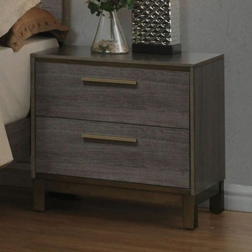 Contemporary 1pc Nightstand Two Tone Antique Gray Bedroom Furniture Nightstand