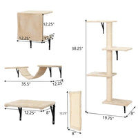 Thumbnail for 5 Pcs Wall Mounted Cat Climber Set With Scratching Posts