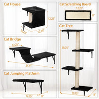 Thumbnail for 5 Pcs Wall Mounted Cat Climber Set With Scratching Posts