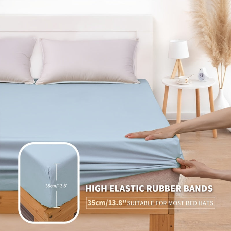 Blue Waterproof Soft Brushed Fitted Sheet