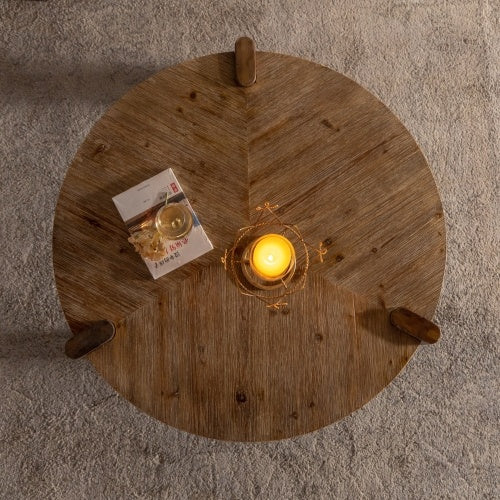 Wood Round Coffee Table For Living Room
