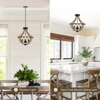 Thumbnail for 4-Light Rustic Flush Mount