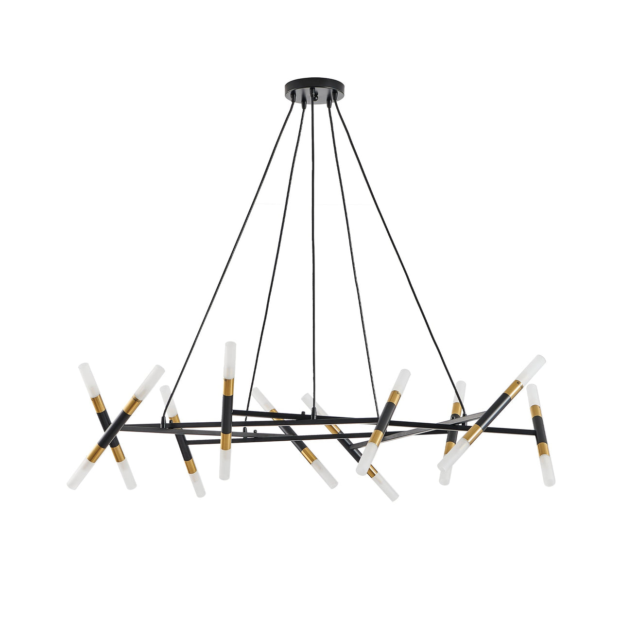 Black & Golden Modern Chandelier Light Fixture
