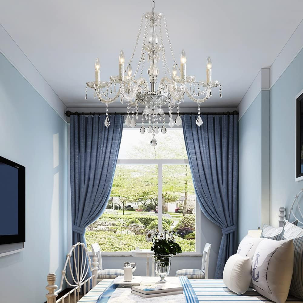 6-Light Modern Crystal Chandelier