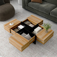 Thumbnail for Unique Design Coffee Table With 4 Hidden Storage Compartments