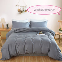 Thumbnail for 3Piece Solid Color Soft Duvet Cover Set