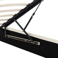 Thumbnail for Fashion Upholstered King Hydraulic Bed with Concealed Headboard Storage, Bed Box With Slats And Headboard, Without Mattress