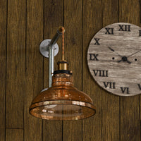 Thumbnail for Amber Glass Shade Swing Arm Wall Lamp