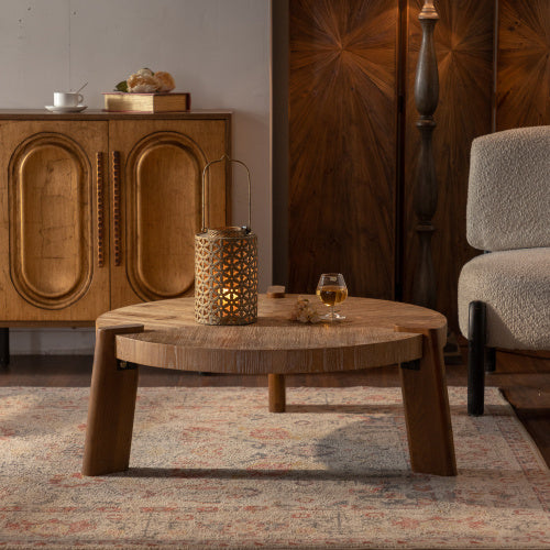 Wood Round Coffee Table For Living Room