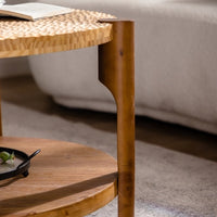 Thumbnail for Round Coffee Table With Solid Wood For Living Room