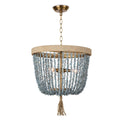 Milos Beads and Rattan Chandelier