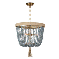 Thumbnail for Milos Beads and Rattan Chandelier