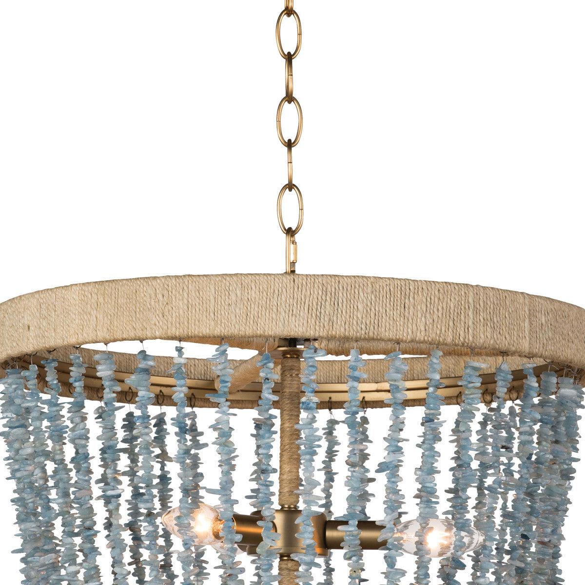 Milos Beads and Rattan Chandelier