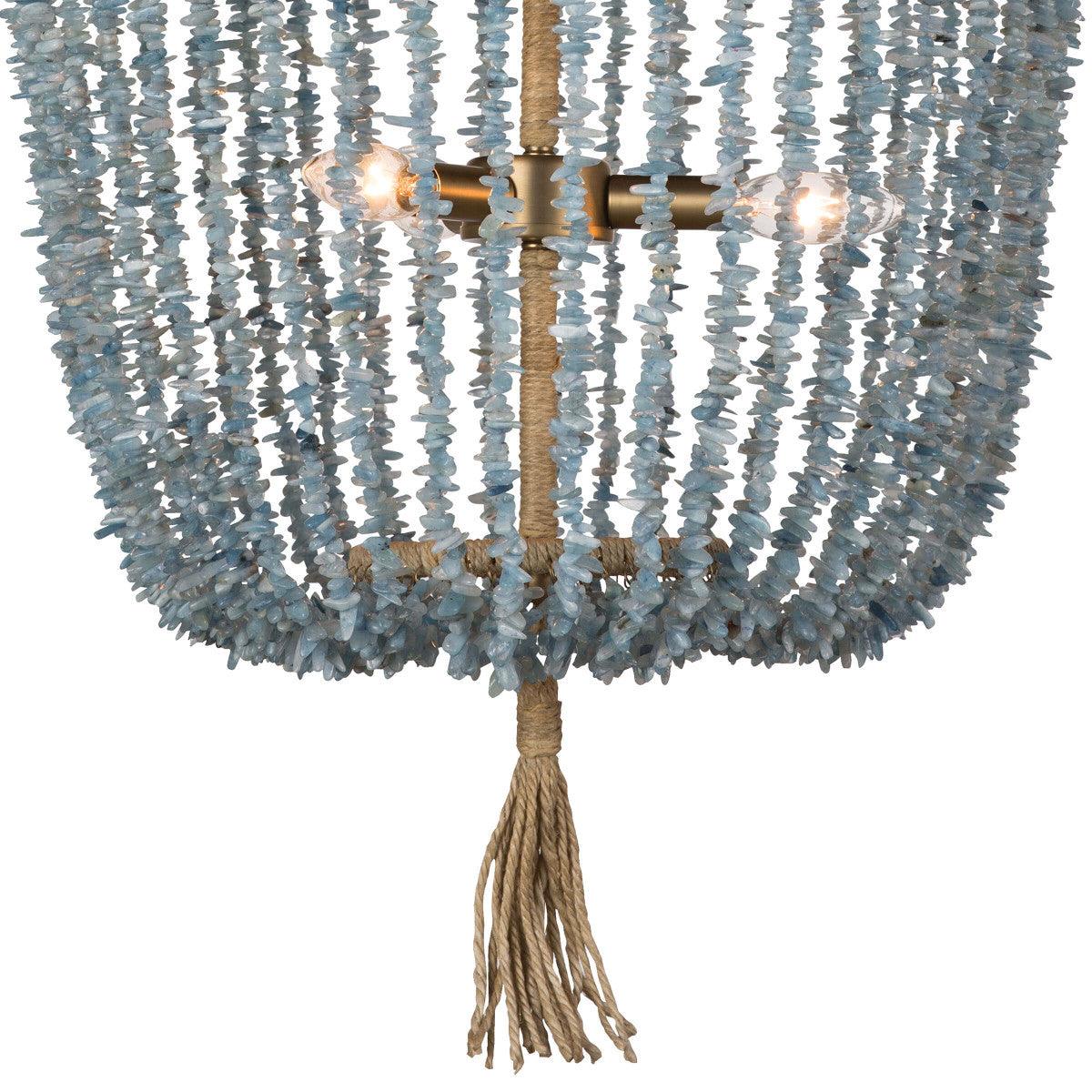 Milos Beads and Rattan Chandelier