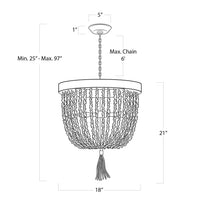 Thumbnail for Milos Beads and Rattan Chandelier