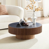 Thumbnail for Nesting Round Sintered Stone Tabletop Modern Drum Coffee Table