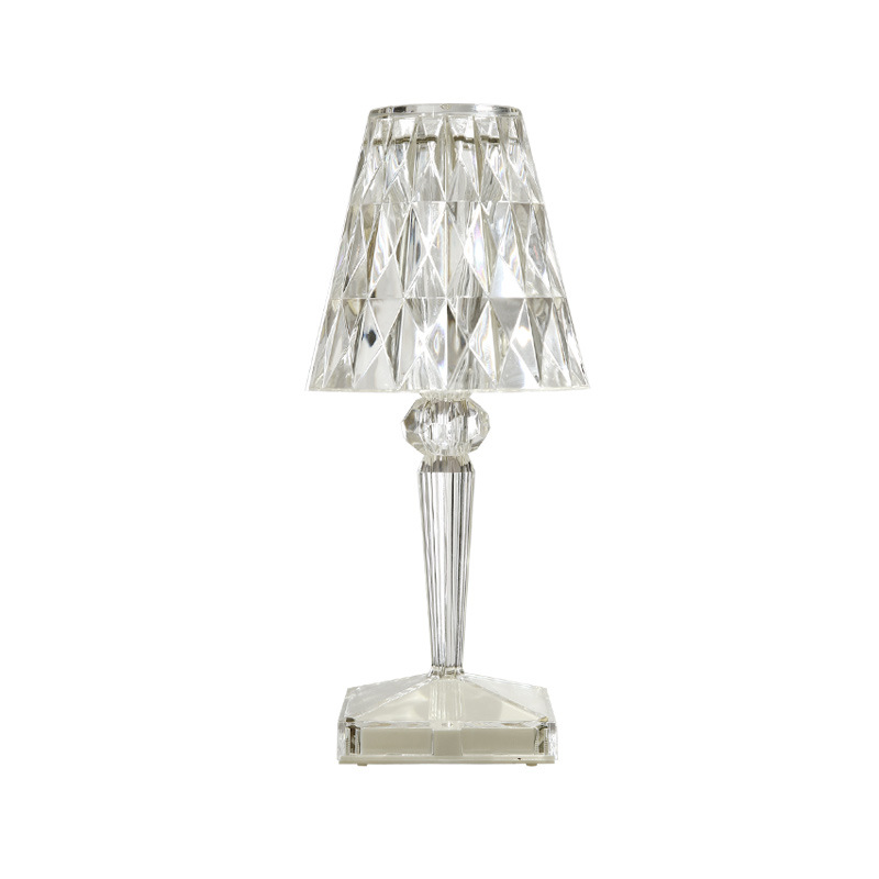Rose Crystal Table Lamp with USB Charging