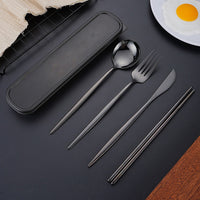 Thumbnail for Portable 4Piece Stainless Steel Cutlery Set with Case