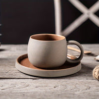 Thumbnail for Retro Colorblock Insulated Ceramic Coffee Mug and Saucer Set