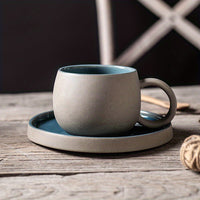 Thumbnail for Retro Colorblock Insulated Ceramic Coffee Mug and Saucer Set