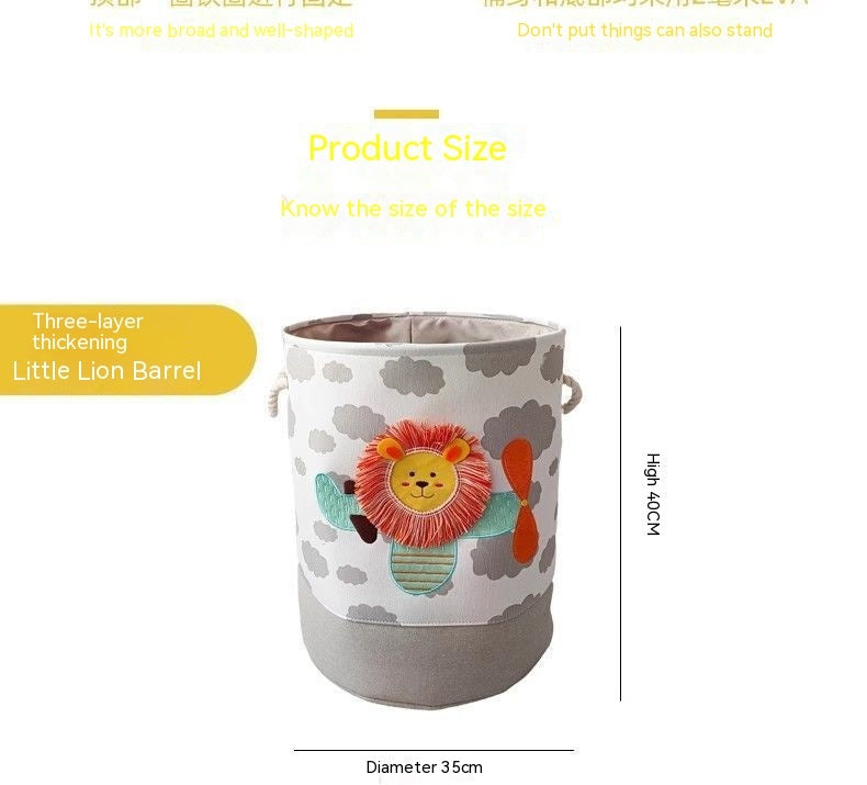 Cartoon Children's Cloth Toy Storage Basket Basket