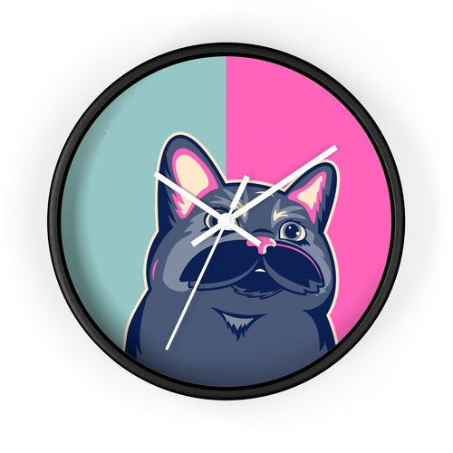 Cute Cat Color Block Wall clock