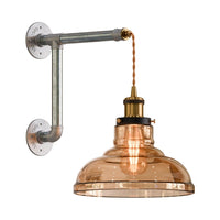 Thumbnail for Amber Glass Shade Swing Arm Wall Lamp