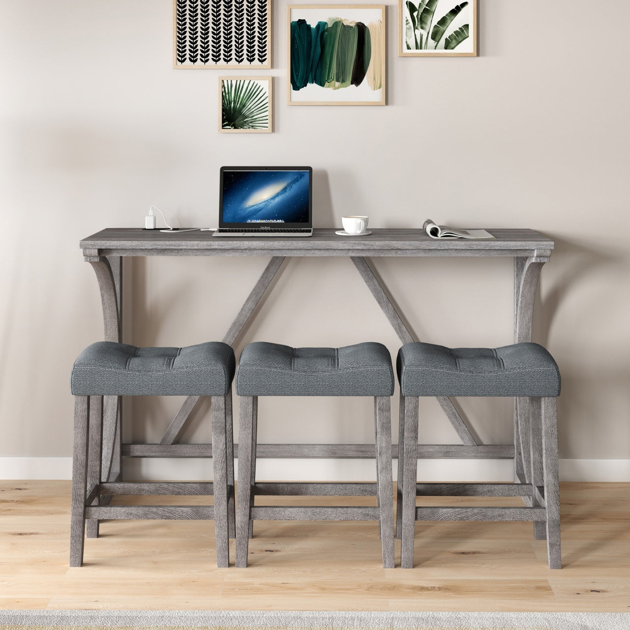 Bar Table Set With Power Outlet