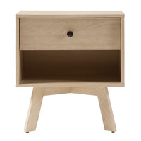 Thumbnail for Mid-Century Modern Minimalist 1-Drawer Nightstand Coastal Oak