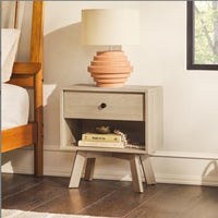 Thumbnail for Mid-Century Modern Minimalist 1-Drawer Nightstand Coastal Oak