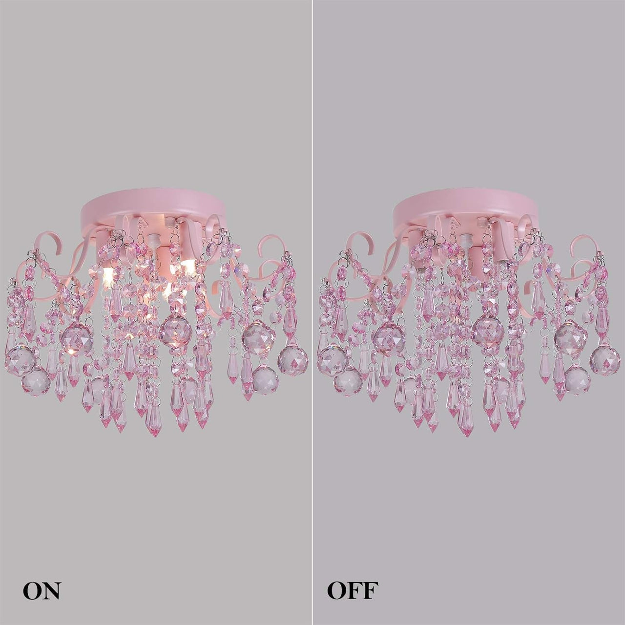 Small Pink Crystal Chandelier