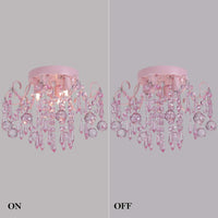 Thumbnail for Small Pink Crystal Chandelier