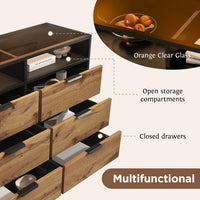 Thumbnail for Sideboard Cabinet Dresser With 6 Drawers And 2 Open Shelves