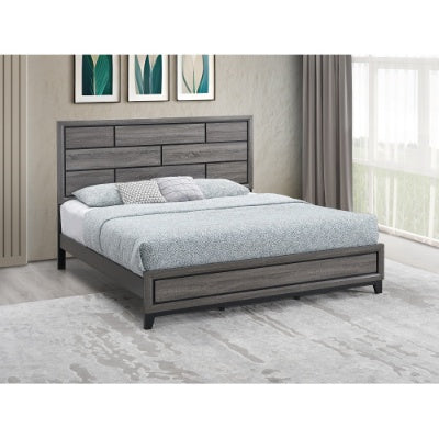 Glasgow Queen Bed Mattress Not Included, Gray