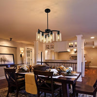 Thumbnail for 6-Light Modern Farmhouse Black Chandelier