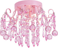 Thumbnail for Small Pink Crystal Chandelier