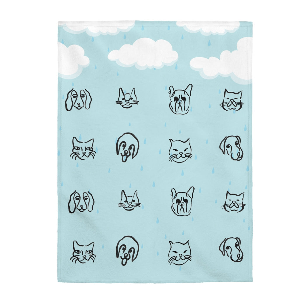 Raining Cats and Dogs Plush Blanket