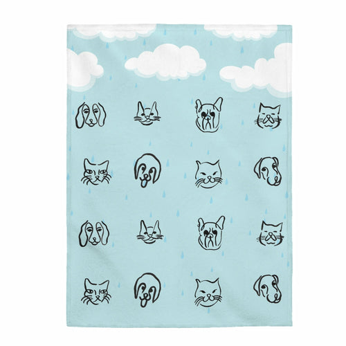 Raining Cats and Dogs Plush Blanket