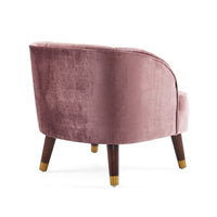 Thumbnail for Upholstered Barrel Accent Chair With Wooden Legs