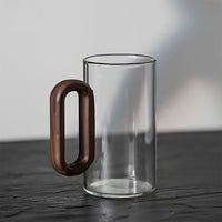 Thumbnail for Ecofriendly Glass Mug Set with Dark Walnut Handle