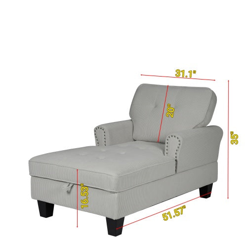 Upholstered Lounge Chair For Bedroom Living Room With Rivets