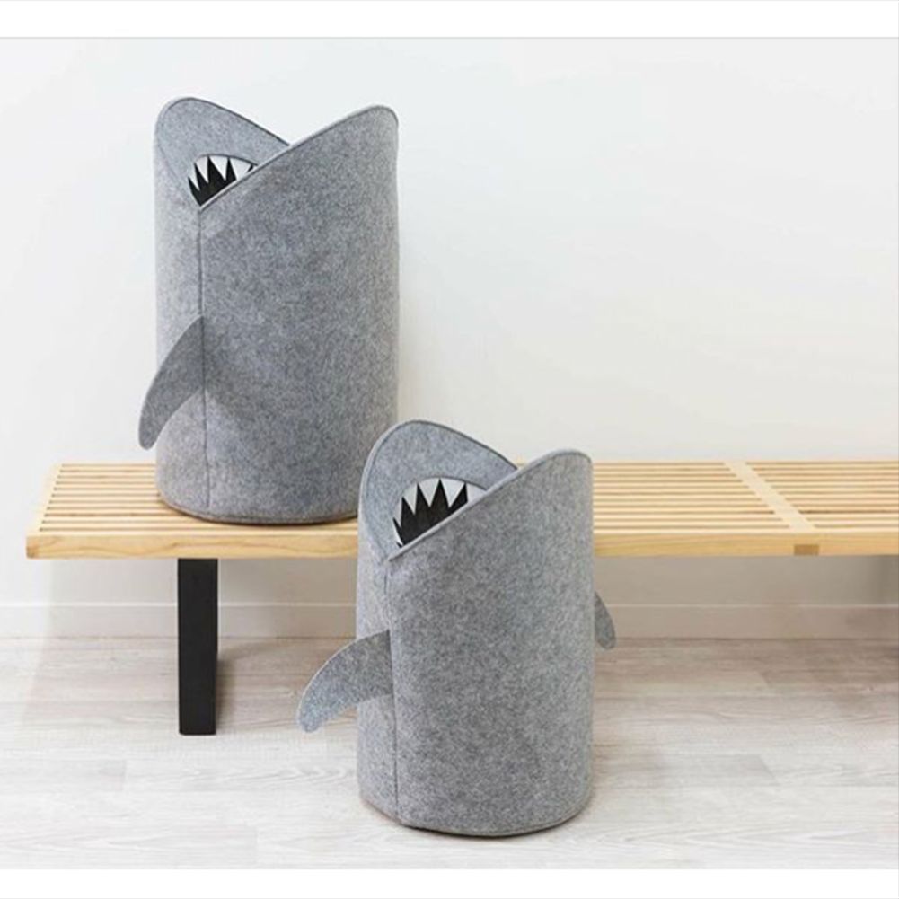 Cute Shark Shaped Kids Toy Storage Basket Multi-Functional