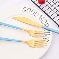 Thumbnail for 20Pcs Pink Silver Stainless Steel Dinnerware Set - Casatrail.com
