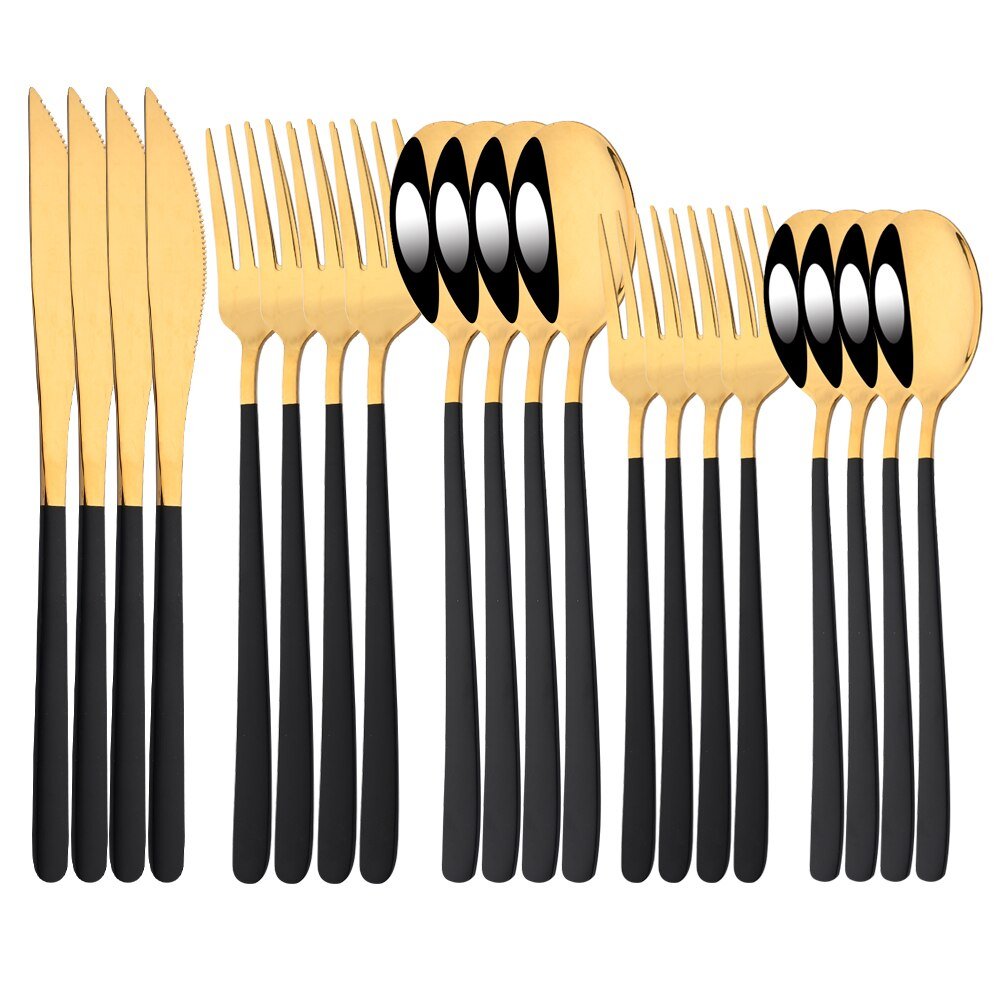 20Pcs Pink Silver Stainless Steel Dinnerware Set - Casatrail.com