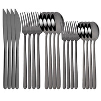 Thumbnail for 20Pcs Pink Silver Stainless Steel Dinnerware Set - Casatrail.com