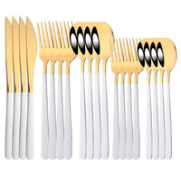 Thumbnail for 20Pcs Pink Silver Stainless Steel Dinnerware Set - Casatrail.com