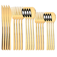 Thumbnail for 20Pcs Pink Silver Stainless Steel Dinnerware Set - Casatrail.com