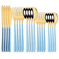 Thumbnail for 20Pcs Pink Silver Stainless Steel Dinnerware Set - Casatrail.com